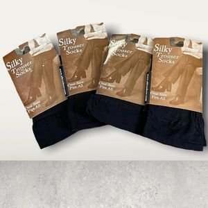 Lot of 4 Comfort Top Silky Trouser Socks